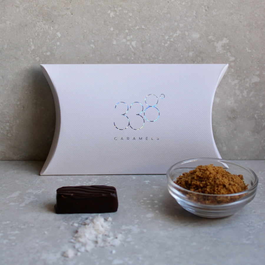 Petit Fours of Caramel° Enrobed in Dark Chocolate
