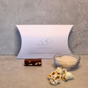 Petit Fours of Candied Popped Corn + Pink Salt Crystals Caramel°