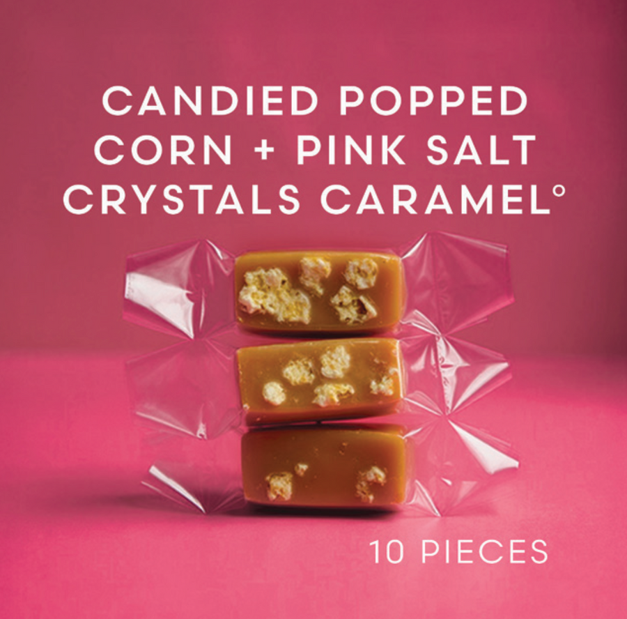 Petit Cadeau of Candied Popped Corn + Pink Salt Crystals Caramel°
